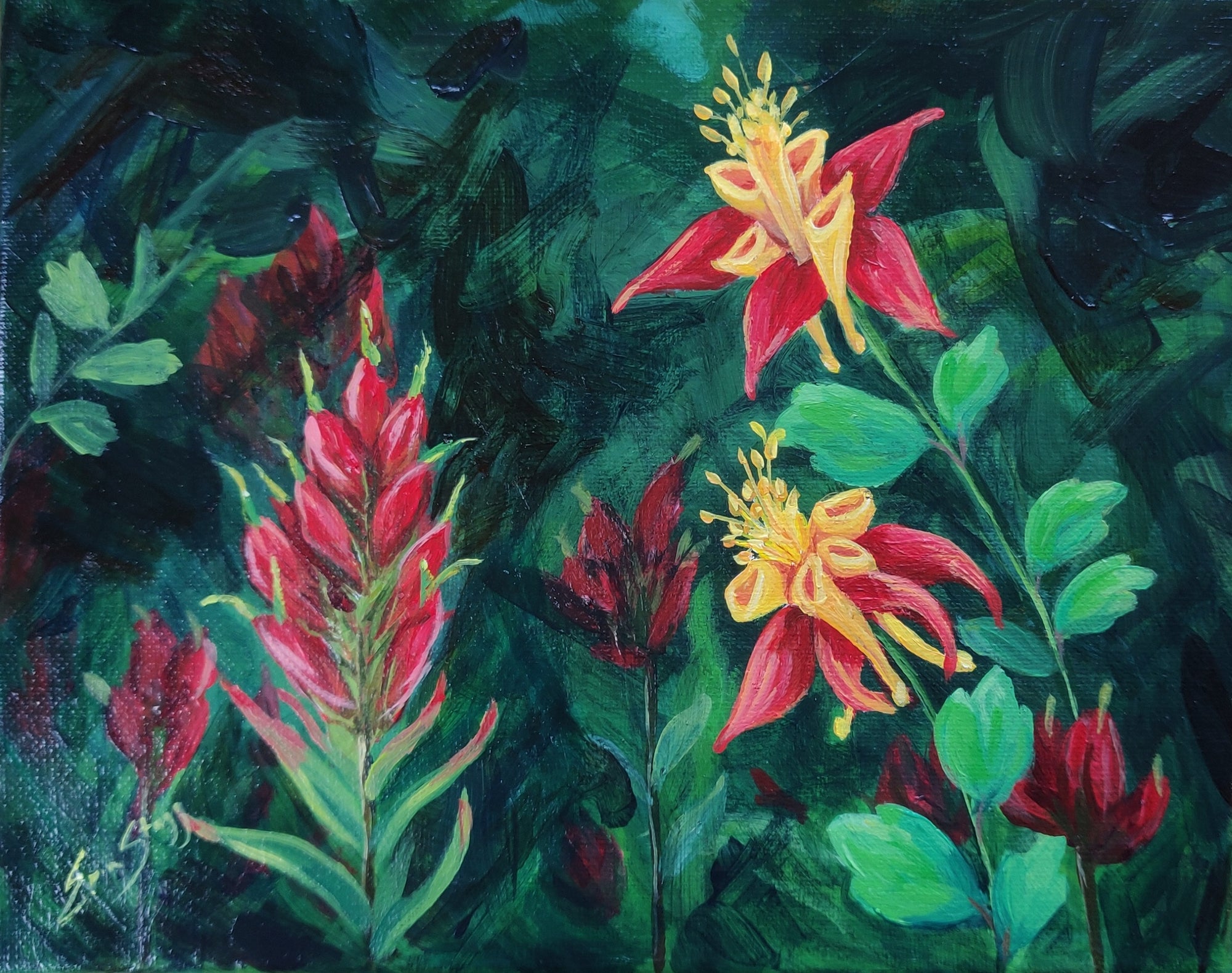 Sweet Floral Friends - Original Painting