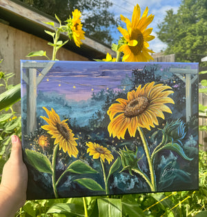 Late Summer Sunflowers - Original Painting