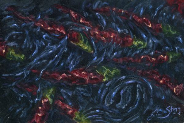Salmon Run 2 study - Original Painting