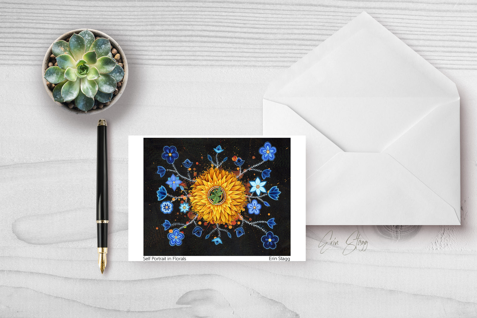 Self Portrait in Florals - Greeting Cards